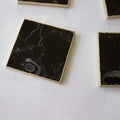 Black Agate - Set of 4 Large Square Coasters | Personalised Momentos